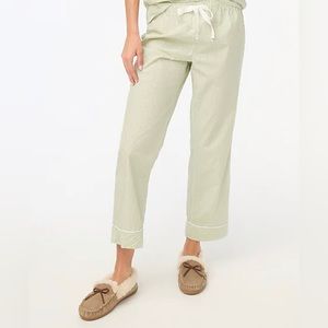 NWT j crew green white striped cotton pajama pants size medium